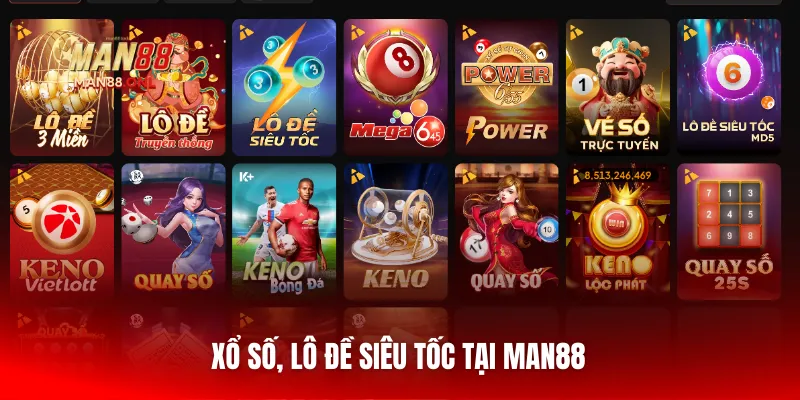Xổ số, lô đề siêu tốc tại Man88