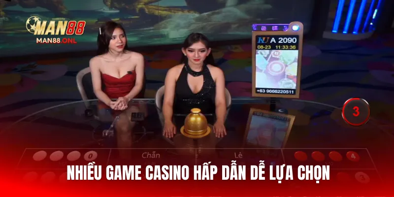 Nhiều game casino hấp dẫn dễ lựa chọn