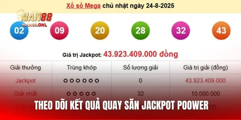 Theo dõi kết quả quay săn jackpot poower